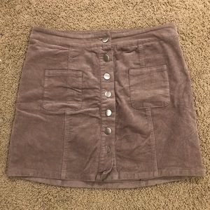 Button up corduroy skirt